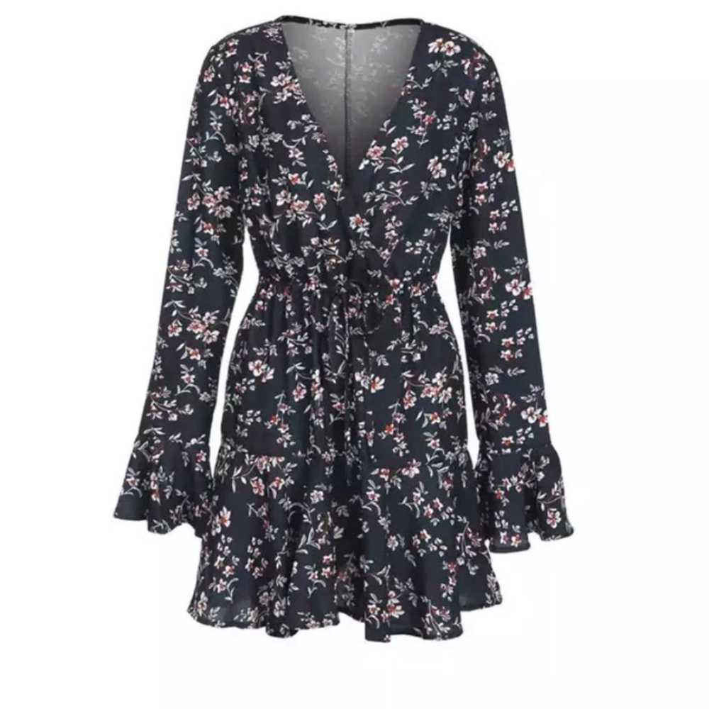 Spring /summer sexy floral chiffon dress - Picture 2 of 3